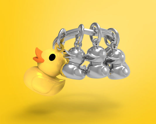 Porte-Clés Famille Canard Jaune