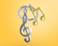 Keyring Gold Music Note