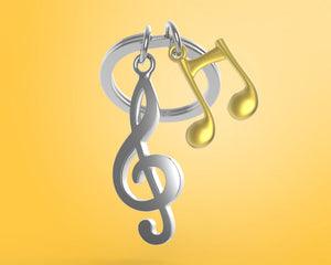 Keyring Gold Music Note