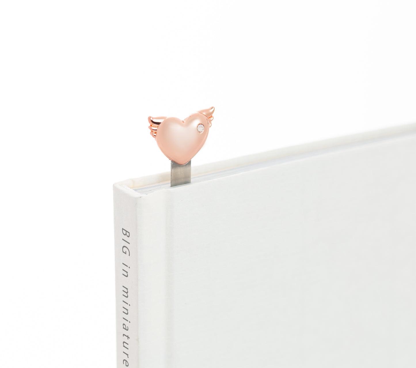 Rose Gold Winged Heart Bookmark