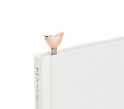 Rose Gold Winged Heart Bookmark