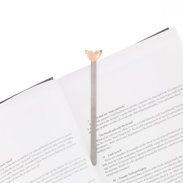 Rose Gold Winged Heart Bookmark