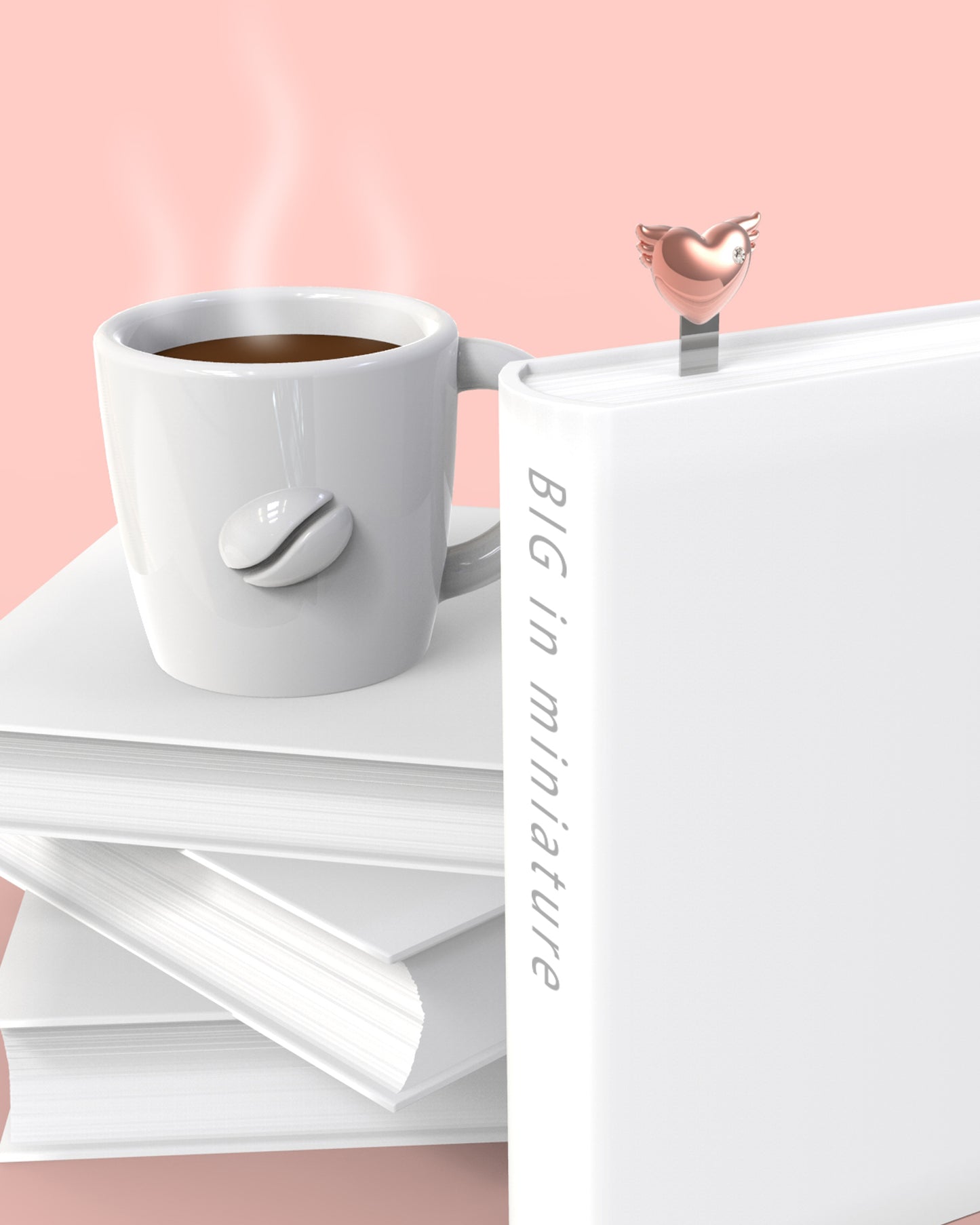 Rose Gold Winged Heart Bookmark