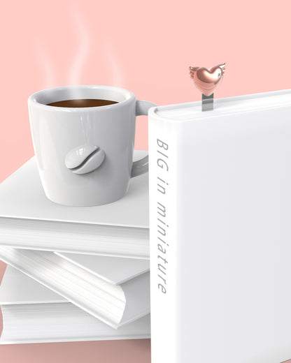 Rose Gold Winged Heart Bookmark