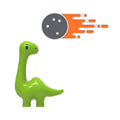 Pin's Dinosaure et Astéroïde
