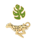Leopard and Tropical Leaf Pin