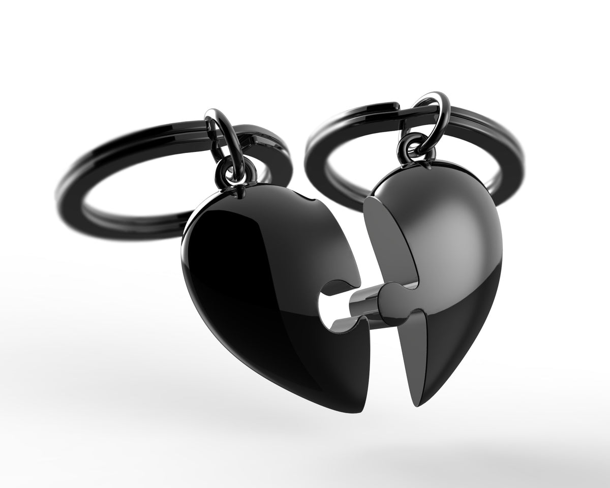 Antibacterial Black Hearts Duo Keychain