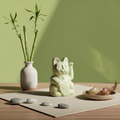 Mini Light Green Lucky Cat