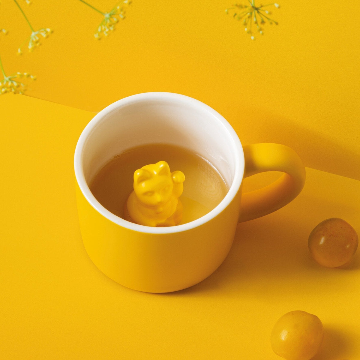 Tazza gatto fortunato giallo intenso