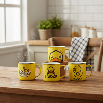 Sleeping yellow duck mug