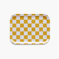 Mustard CHECKER Rectangular Serving Tray - 27x20 cm