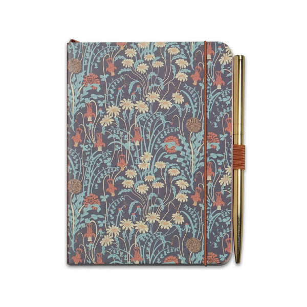 A6 notebook with pen ACS Walter Crane Meadow Flowers
