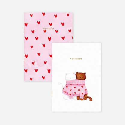 Duo Together Cats - A6 Pocket Notebook