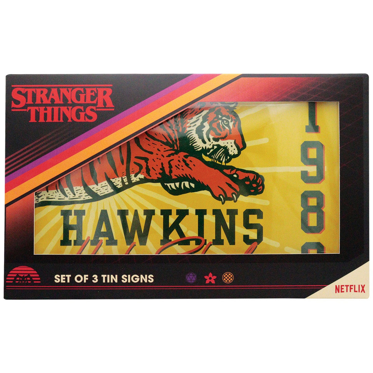 Set of 3 Stranger Things metal signs