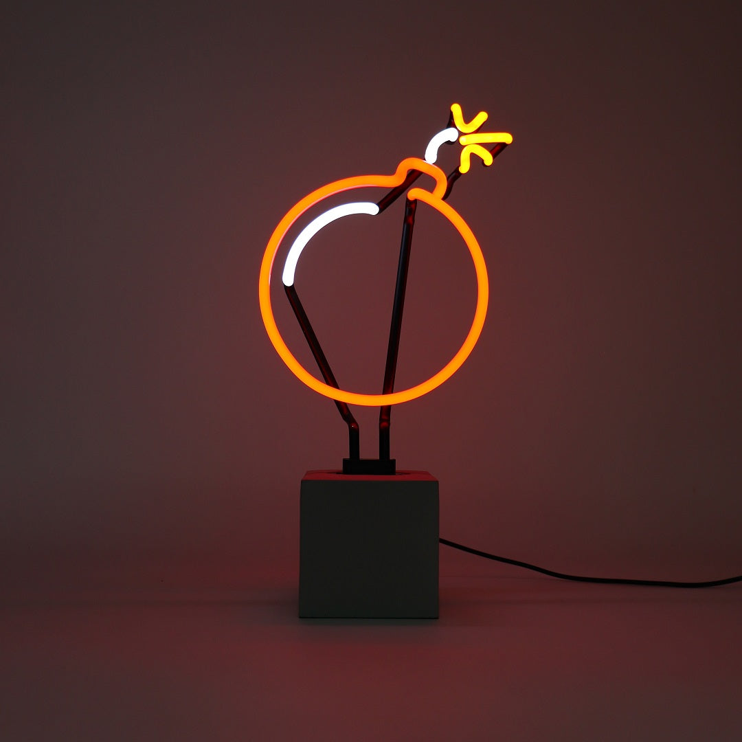 "Bomb" neon sign