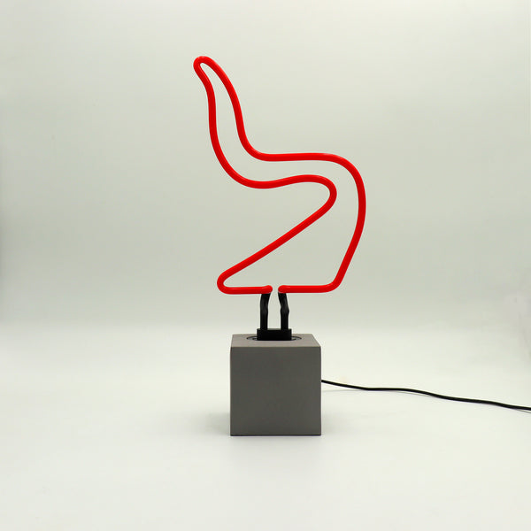 Panneau néon "Chaise du milieu du siècle
