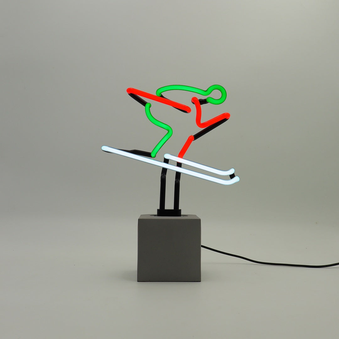 Panneau de ski néon - rouge, vert et blanc