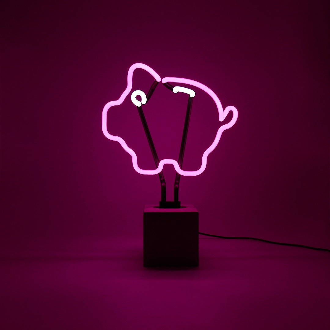 "Piggy Bank" neon sign