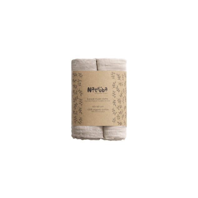 2-Pack Organic Cotton Muslin Cloths – Cream