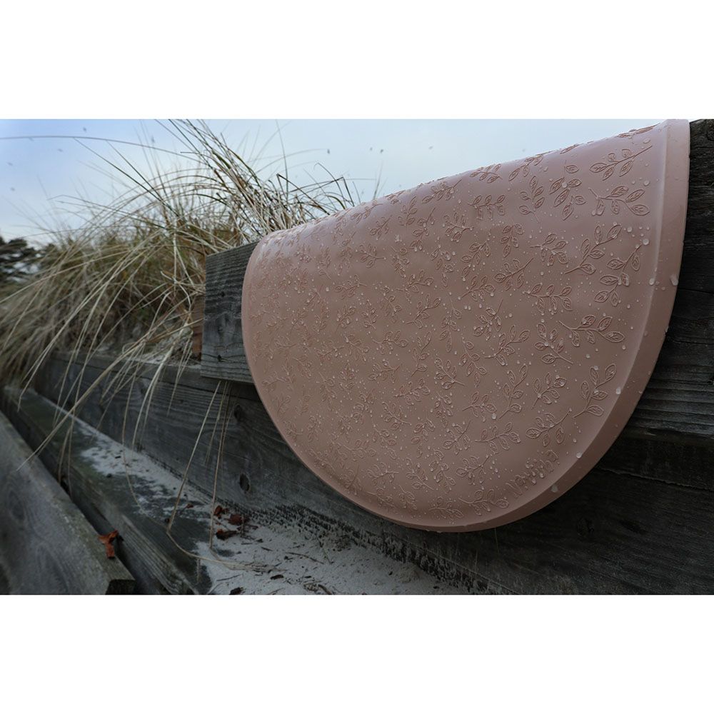 Tapis de bain rond Feuillage Rose