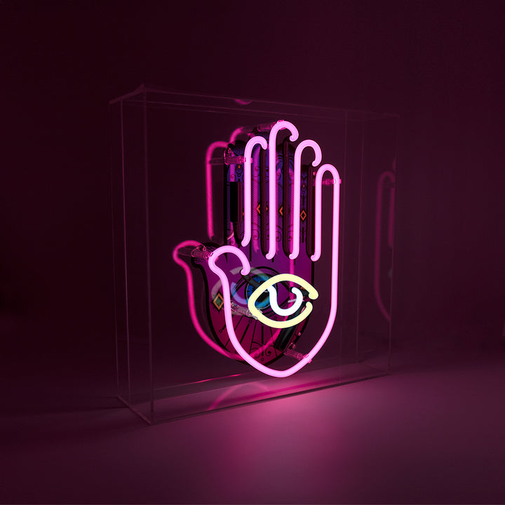 Occhio onniveggente al neon