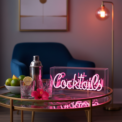 Rose cocktails neon