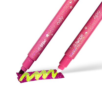 Feutres à changement de couleur pailletés Switch-Eroo – Lot de 12 – OOLY