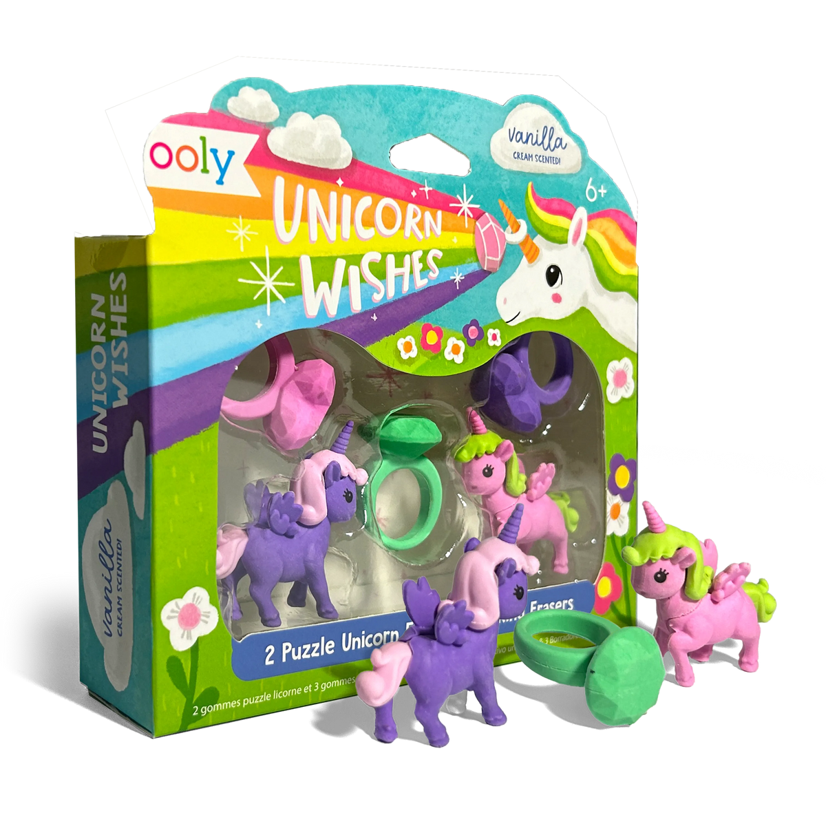 Gommes puzzle parfum vanille Unicorn Wishes – Lot de 5 – OOLY