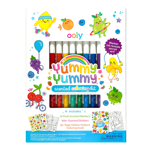 Kit de coloriage parfumé Yummy Yummy – 10 feutres, stickers et livre – OOLY