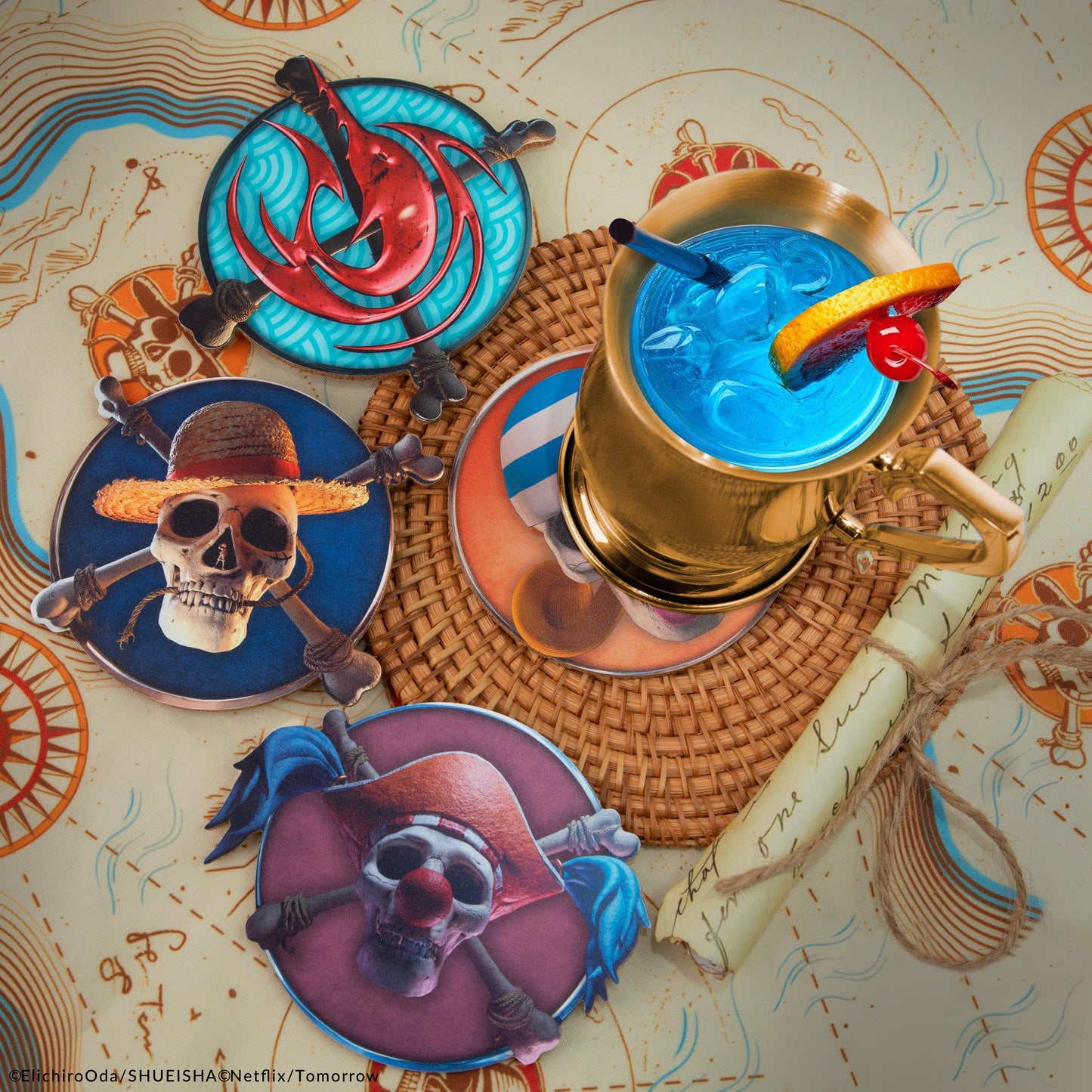 Set of 4 One Piece Characters Coasters Series 1