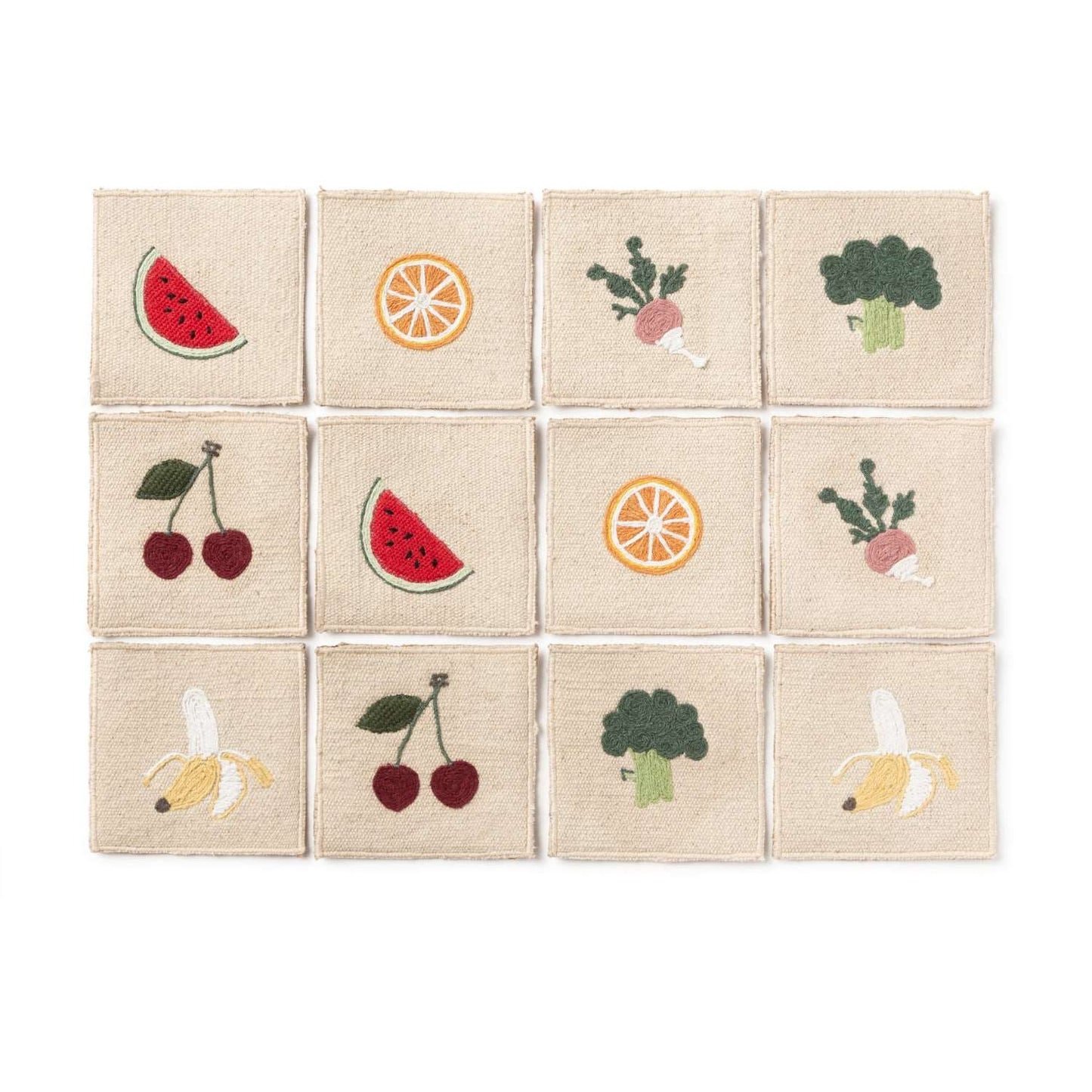 Fruits & Veggies Memory Game Cards