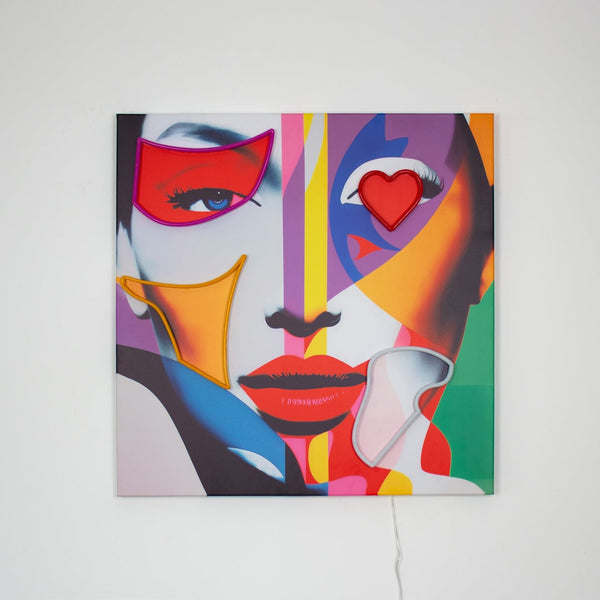 Face Shapes - Wall Painting (LED Neon) Large