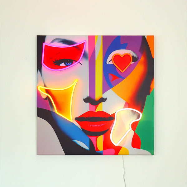 Face Shapes - Wall Painting (LED Neon) Large