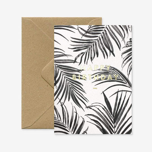 Palm tree - Carte de voeux - Feuille dorée