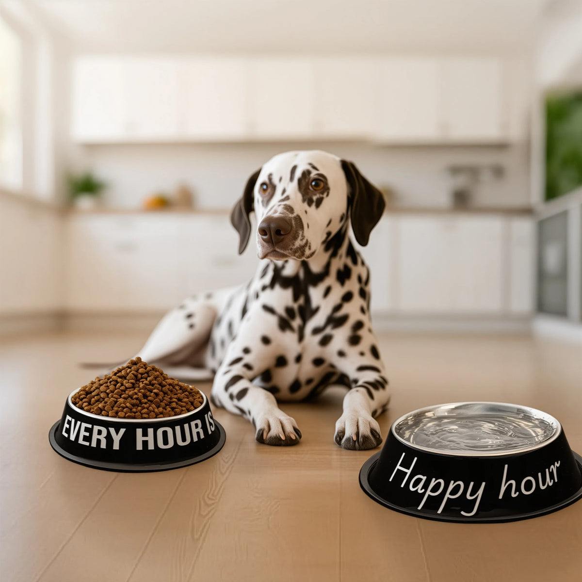 "Happy hour" bowl and water dispenser