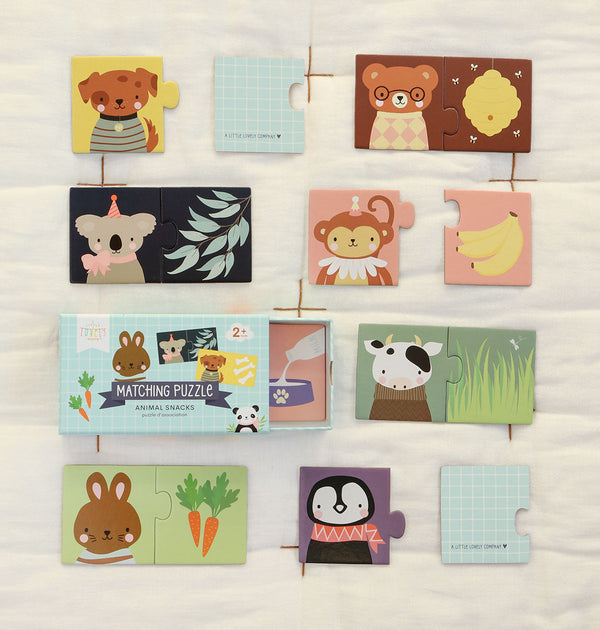 Puzzle d’association - Animaux gourmands – vue 2 – A Little Lovely Company
