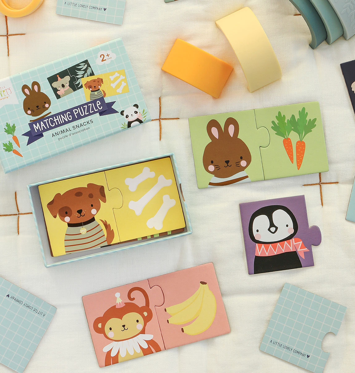 Puzzle d’association - Animaux gourmands – vue 3 – A Little Lovely Company