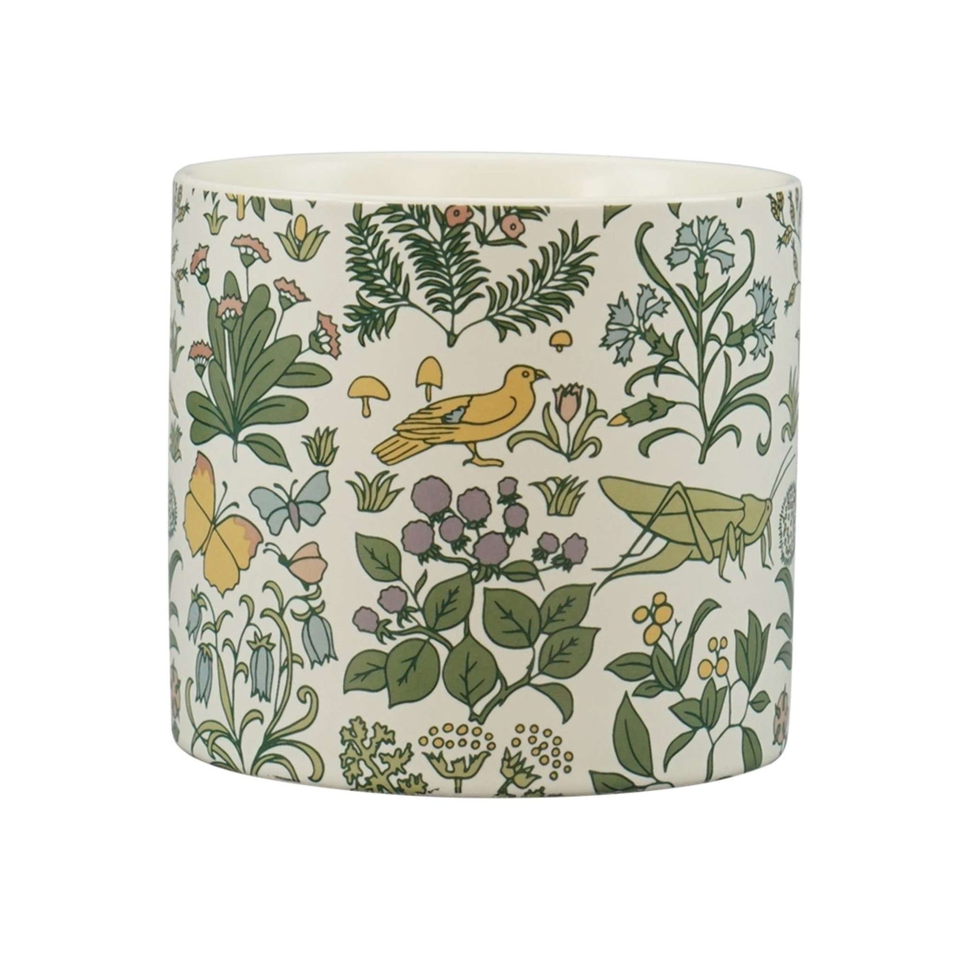 Pot de plante en céramique Voysey Jardin botanique Faune Verte