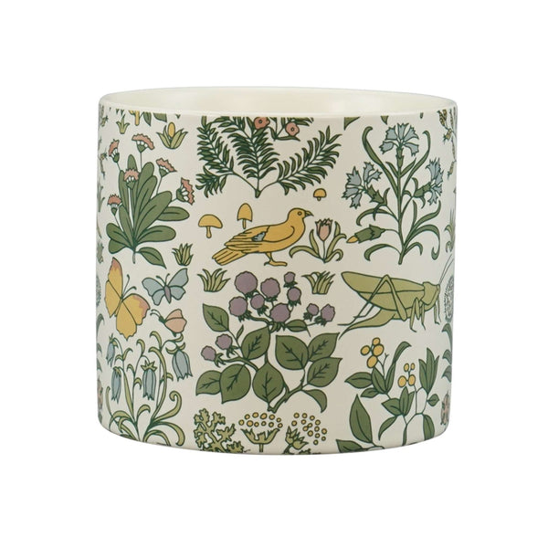 Pot de plante en céramique Voysey Jardin botanique Faune Verte
