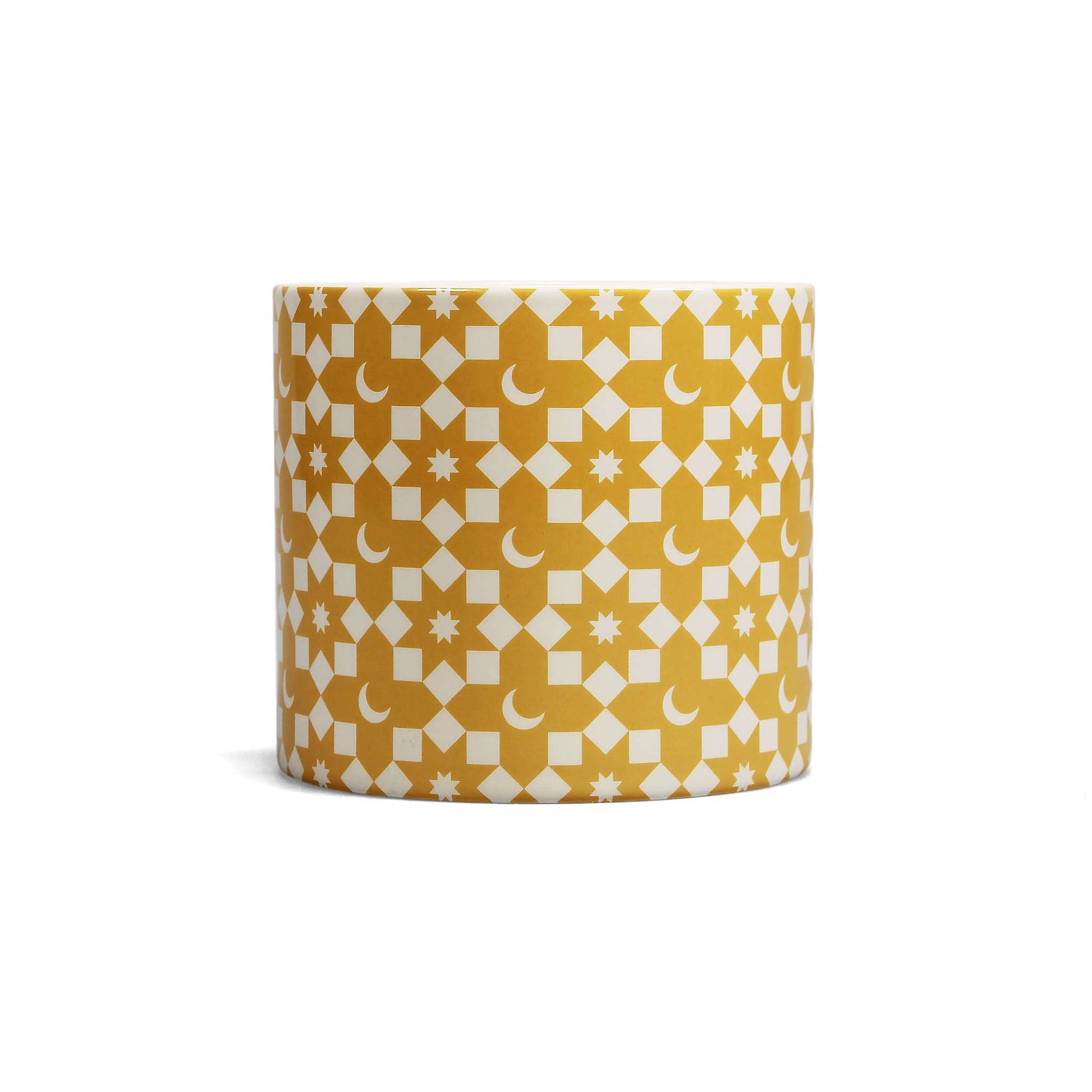 Pot de fleurs Carreaux - croissant de lune jaune