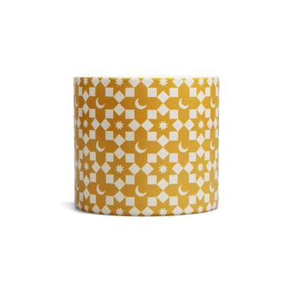 Pot de fleurs Carreaux - croissant de lune jaune