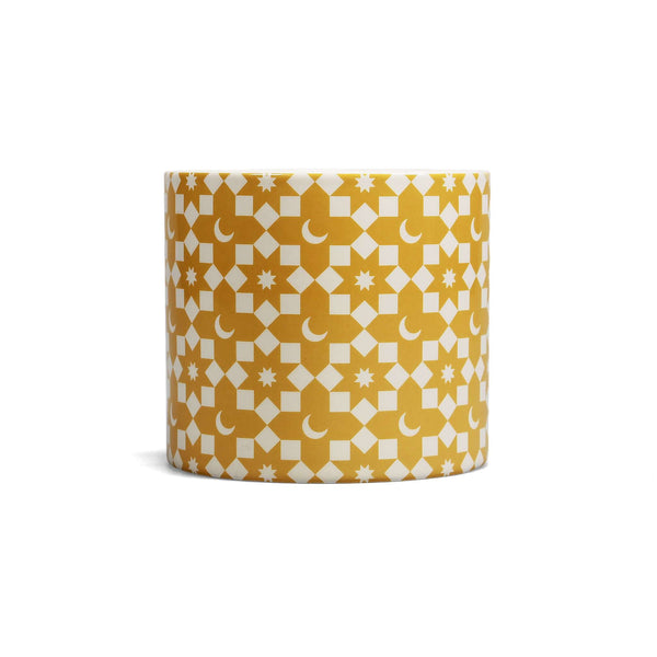 Pot de fleurs Carreaux - croissant de lune jaune