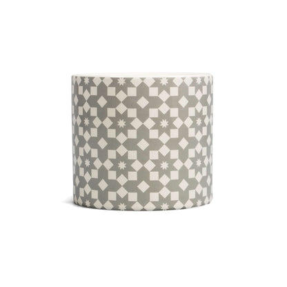Pot de fleurs Carreaux - fleurs grises