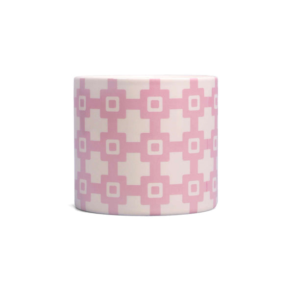 Pot de fleurs en céramique Carreaux - rose géo 11 cm
