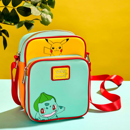 Loungefly Pokémon Color Block Starters Crossbody Bag - mise en scène