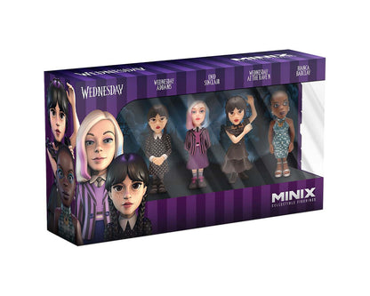 Pack 4 figurines - Wednesday (Mercredi, Mercredi robe de bal, Enid, Bianca)