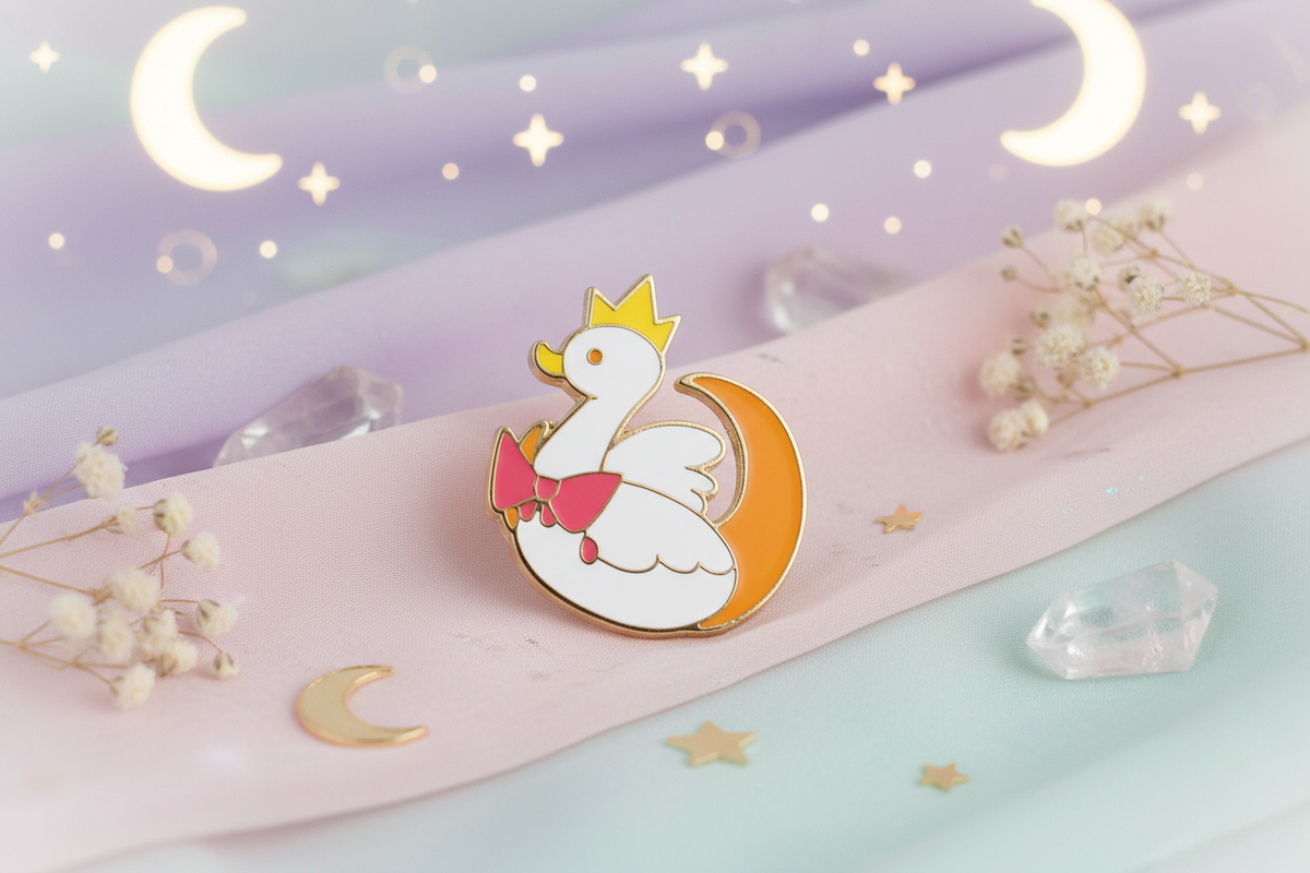 Pin's Canard Blanc Lune
