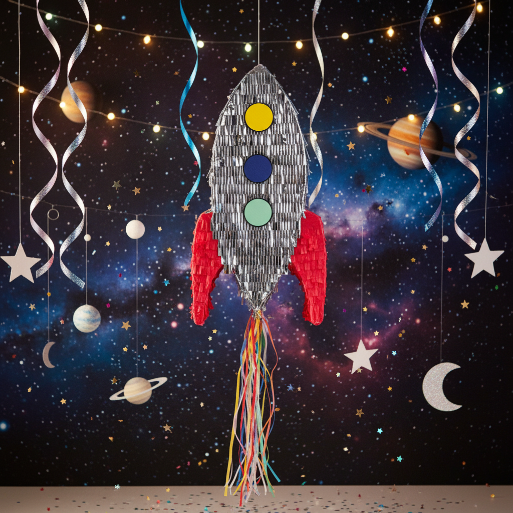 Piñata a forma di razzo 