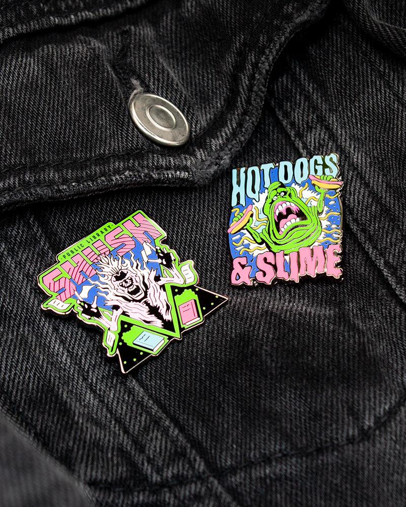 PINS SOS FANTOMS Set 1.2 - Fantoma of the Library & Slime