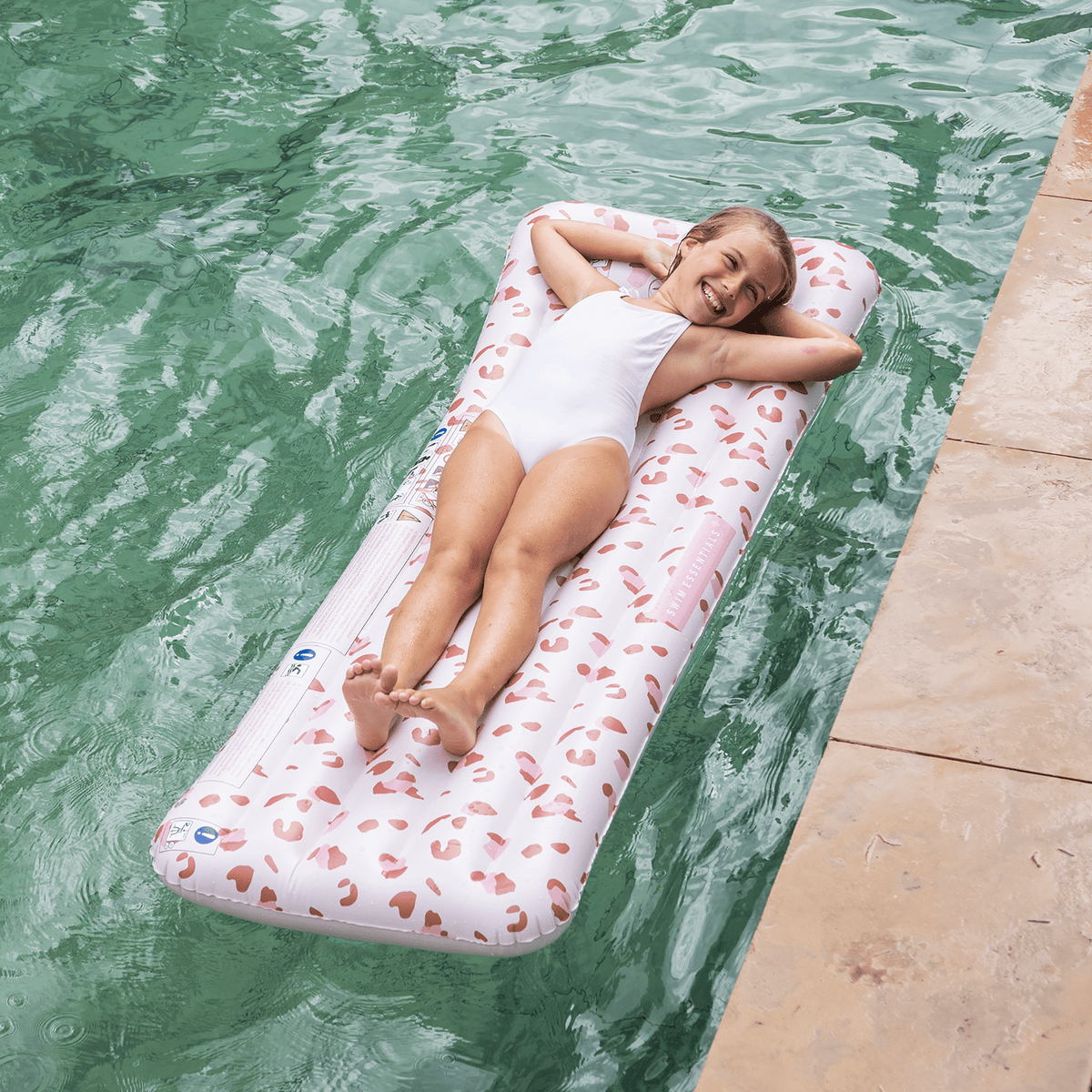 Pool Float - Old Pink - Leopard - 177 cm